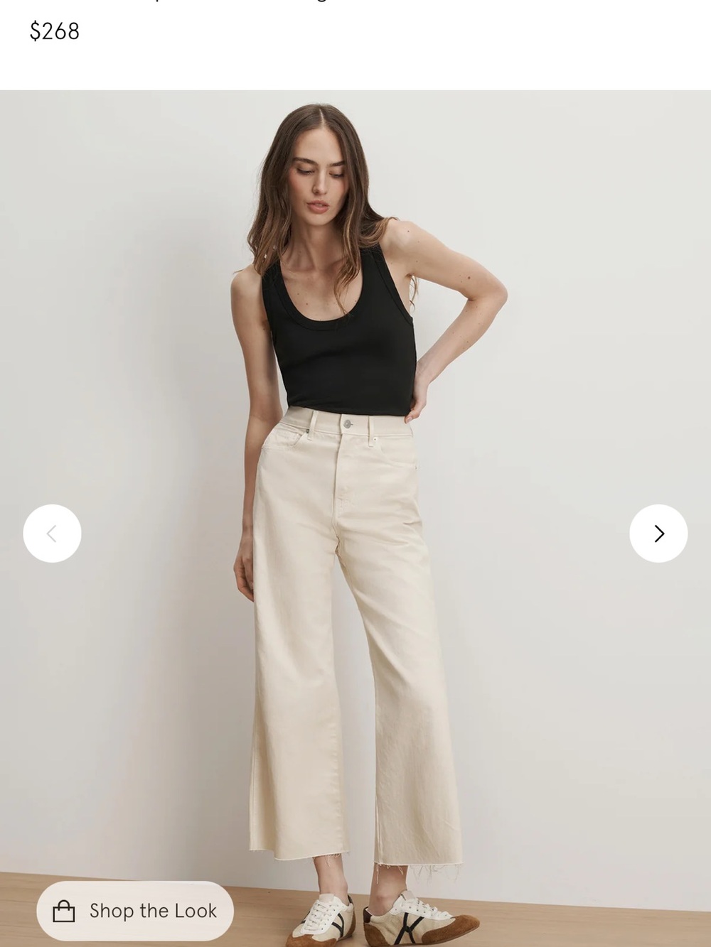 Veronica Beard Cream Wide-Leg High-Rise Jeans